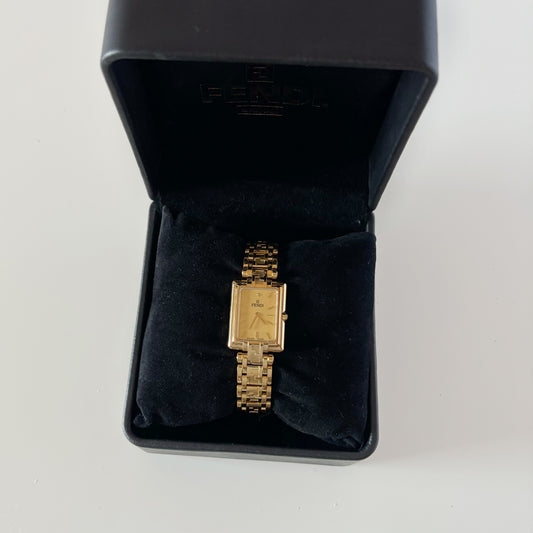 Fendi 1990s Tank Gold Plated Watch Limited Edition (only 2,500 pieces made)