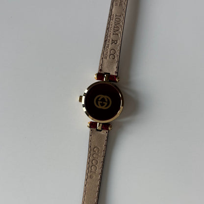 Gucci 1990s Sherry Round Dial Gold Plated Watch