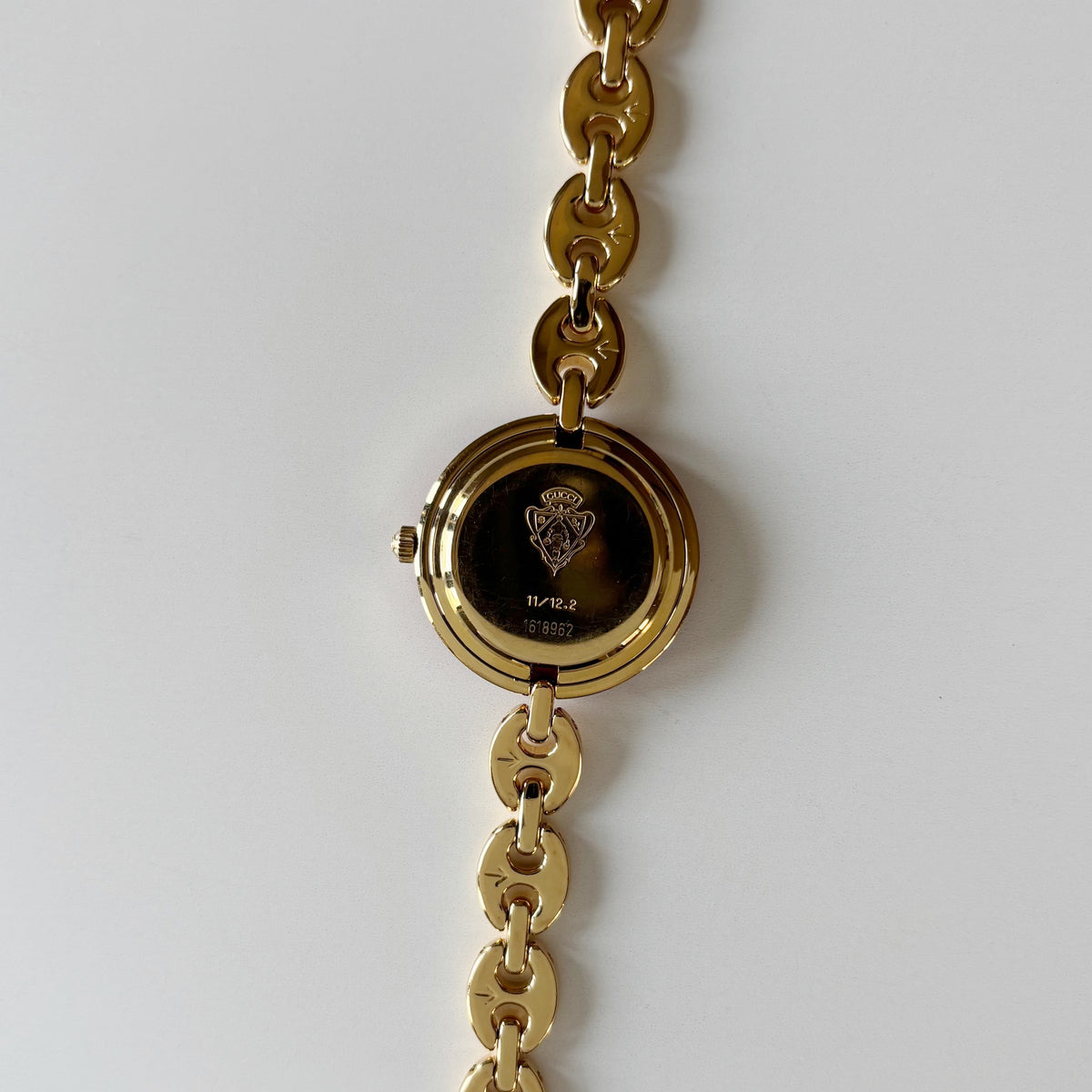 Gucci 1990s Interchangeable Bezel Gold Plated Chain Watch with 6 bezels, case (165mm)