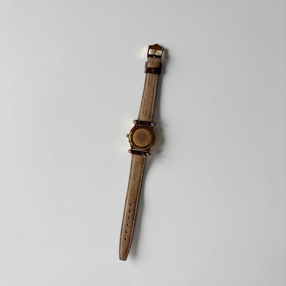 Gucci 1990s Round Dial Gold Plated Watch