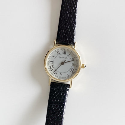 Tiffany 1990s 14K Solid Gold Round Watch