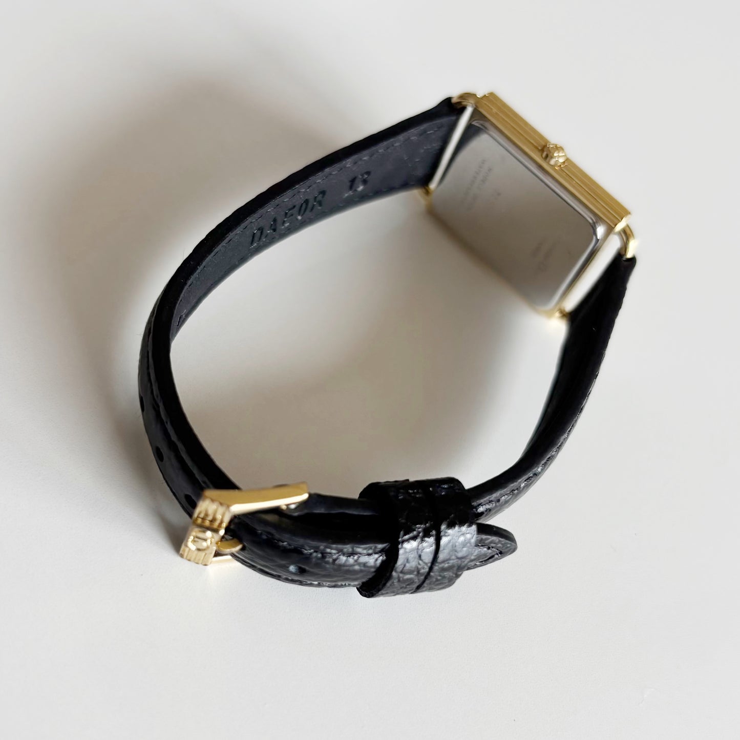 Dior 1990s Tank CD Logo Gold Plated Watch