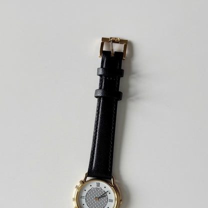 Dior 1990s DC Logo Round Dial Gold Plated Watch