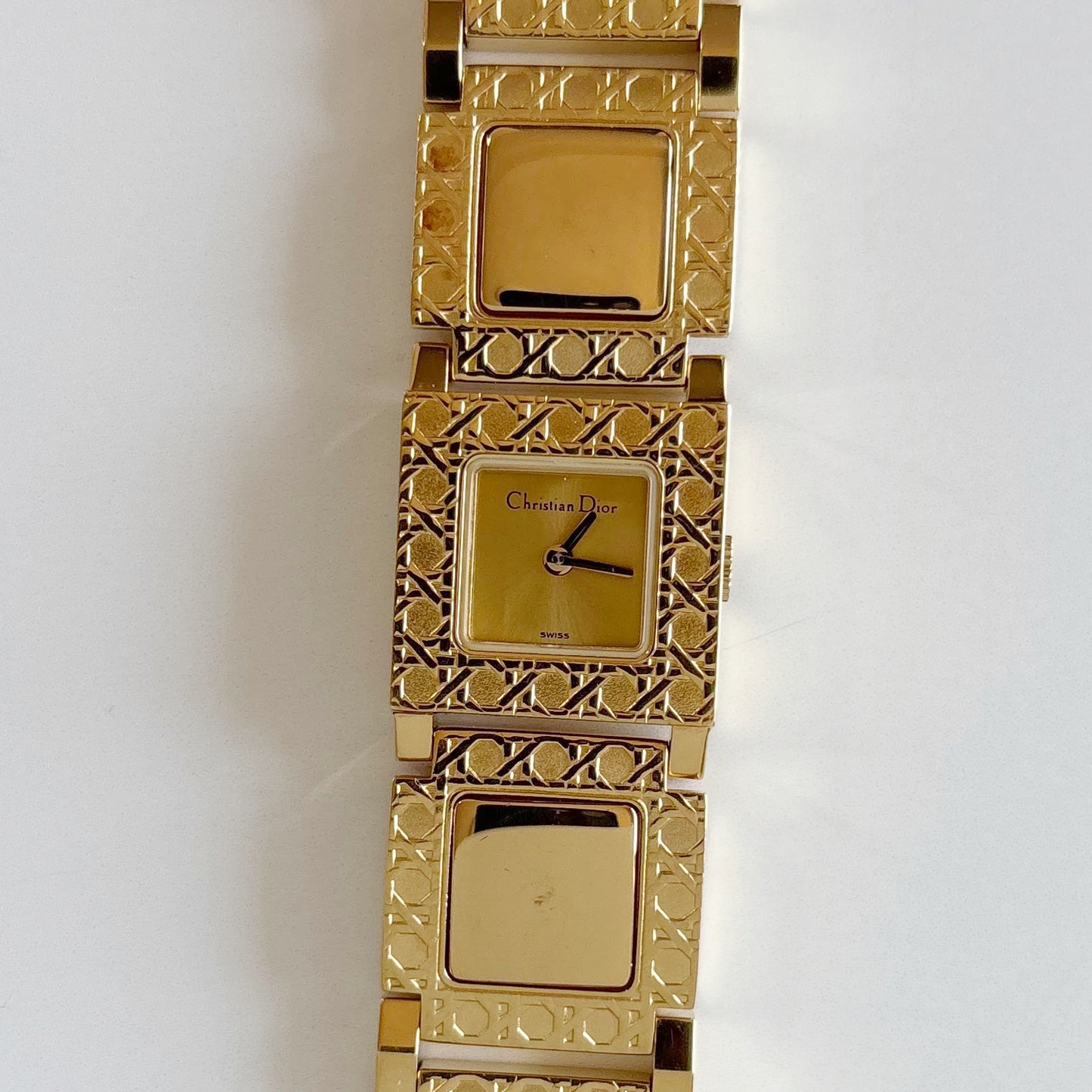 Dior 1990s La Parisienne Interchangeable Strap Gold Plated Watch
