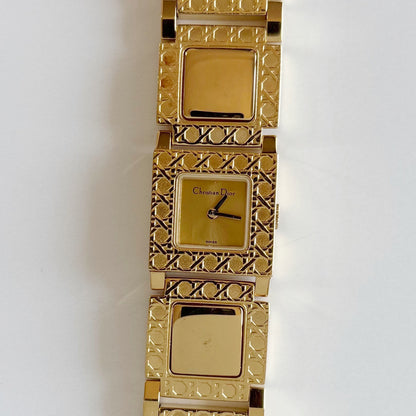 Dior 1990s La Parisienne Interchangeable Strap Gold Plated Watch
