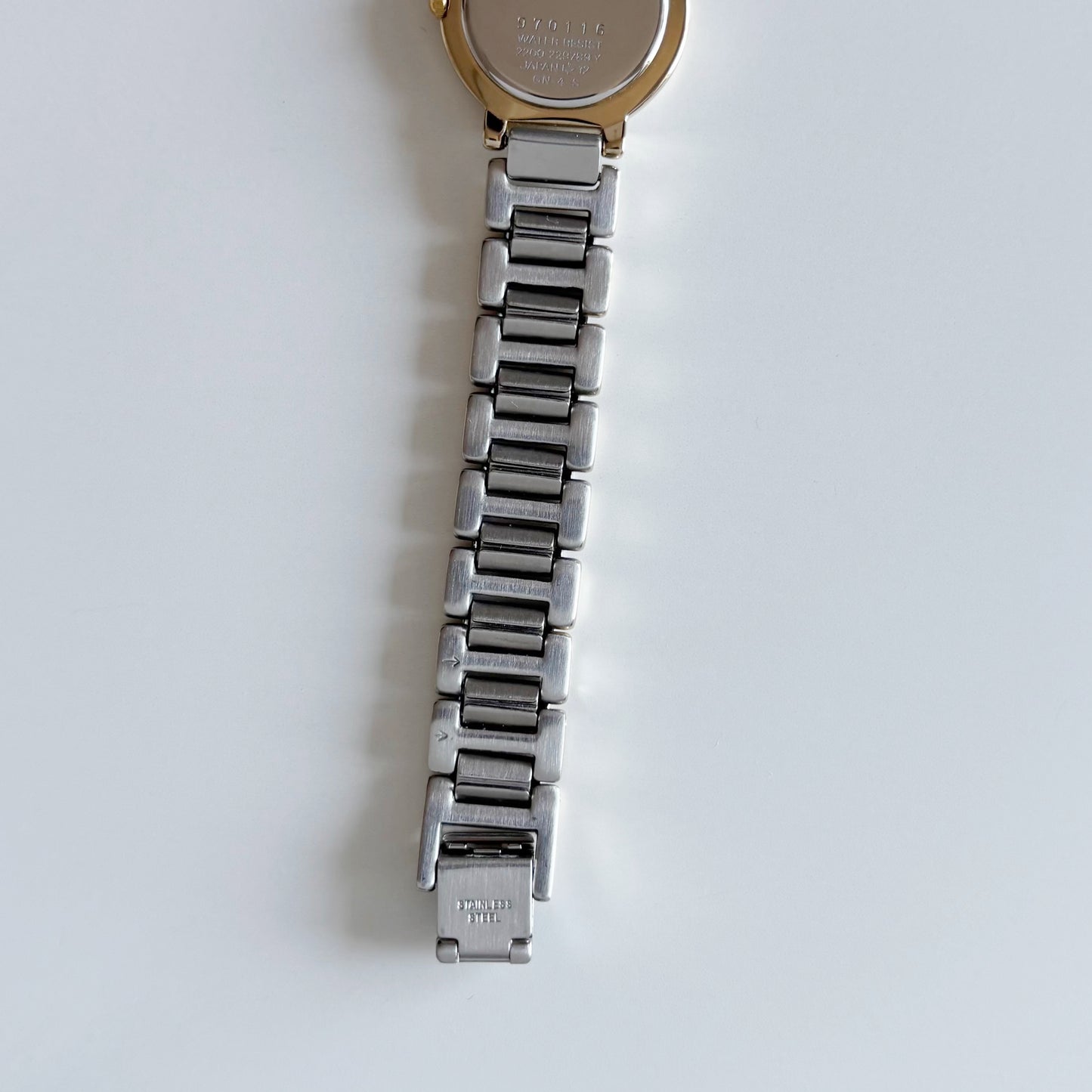 Yves Saint Laurent 1990s Black Round Dial Two Tone Watch