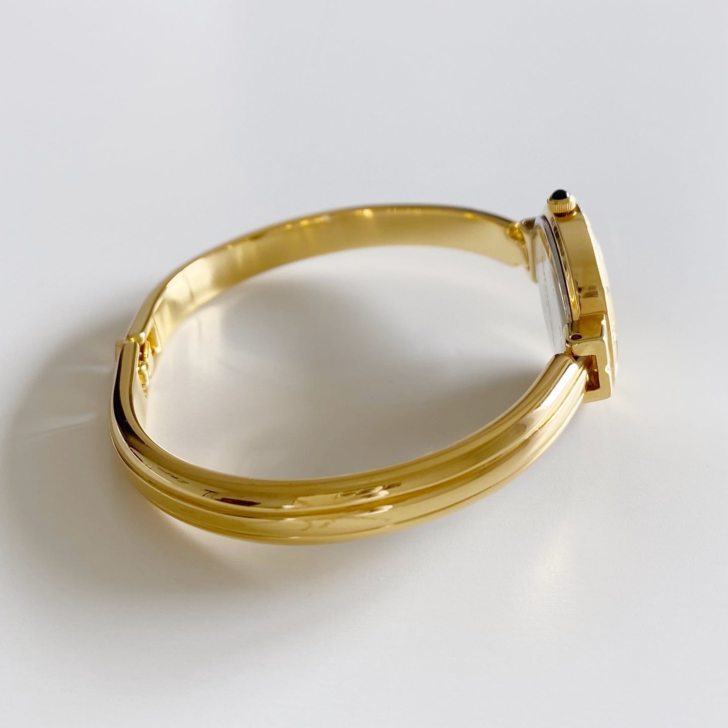 Yves Saint Laurent Seashell Dial Gold Plated Bangle Watch