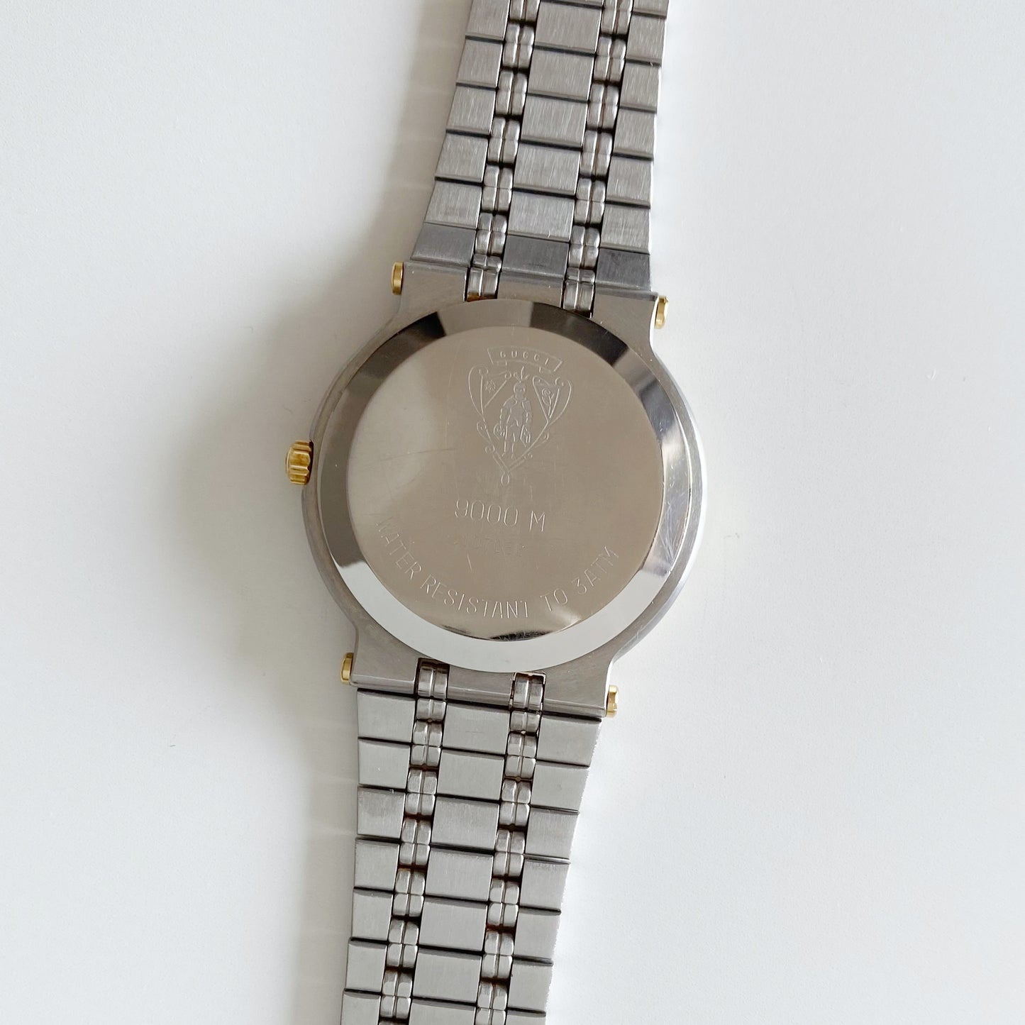 Gucci 1990s Date Round Dial Two Tone Watch (Large)