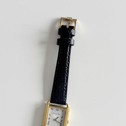 Dior 1990s Tank CD Logo Gold Plated Watch