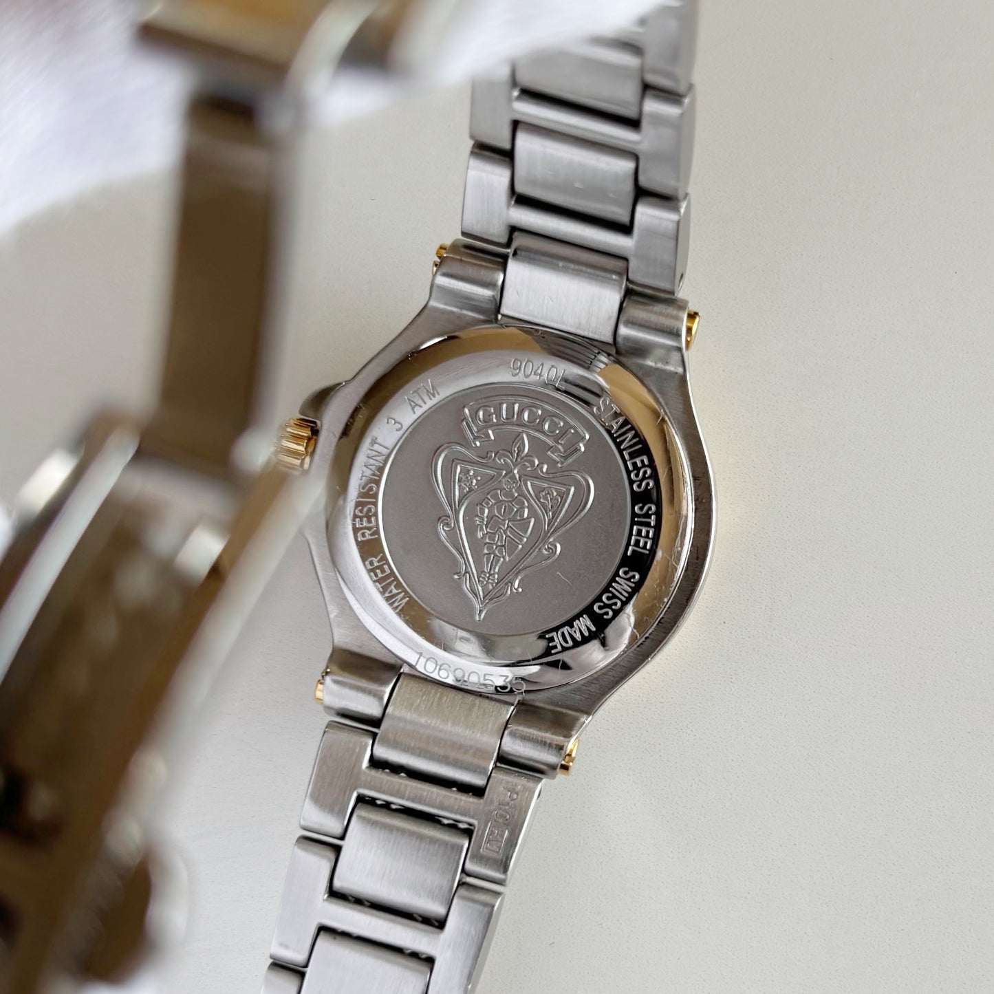 Gucci 1990s Date Round Dial Two Tone Watch