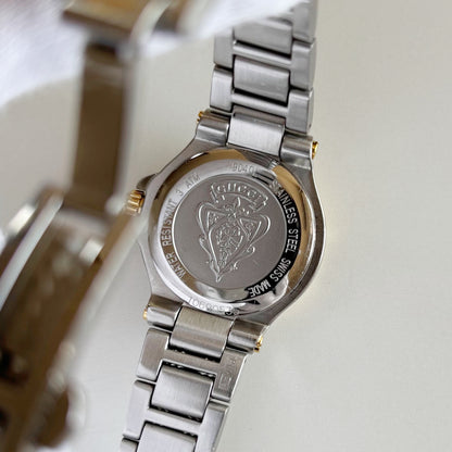 Gucci 1990s Date Round Dial Two Tone Watch