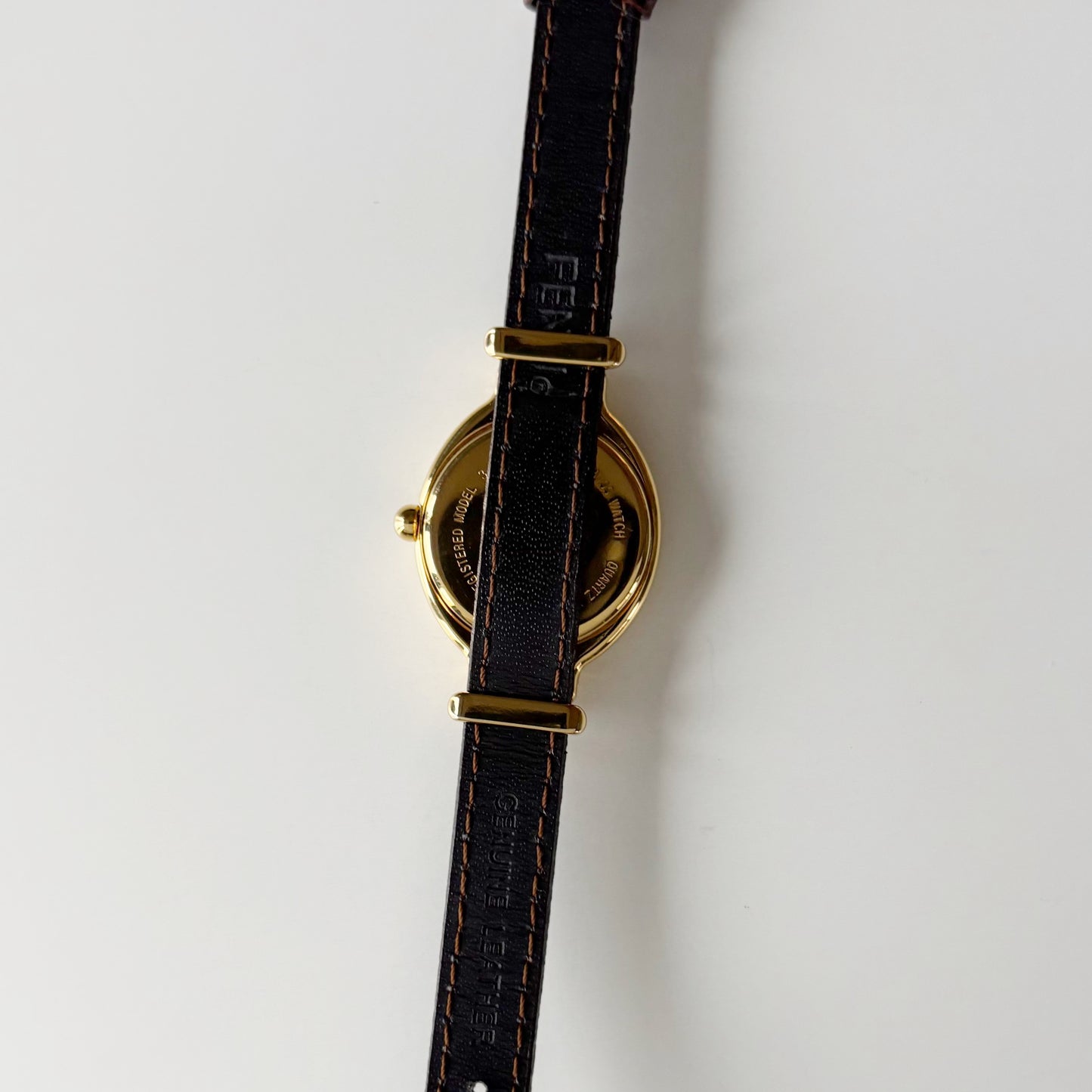 Fendi 1990s Interchangeable Strap Gold Plated Watch with 5 straps, case