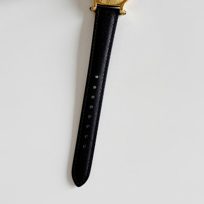 Gucci 1990s Black Dial Gold Plated Watch