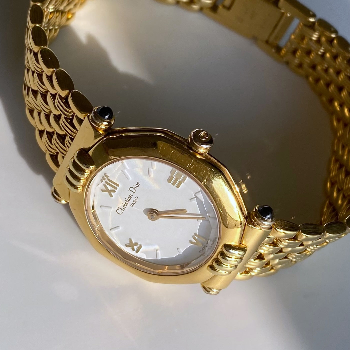 Dior 1990s Octagon Gold Plated Watch