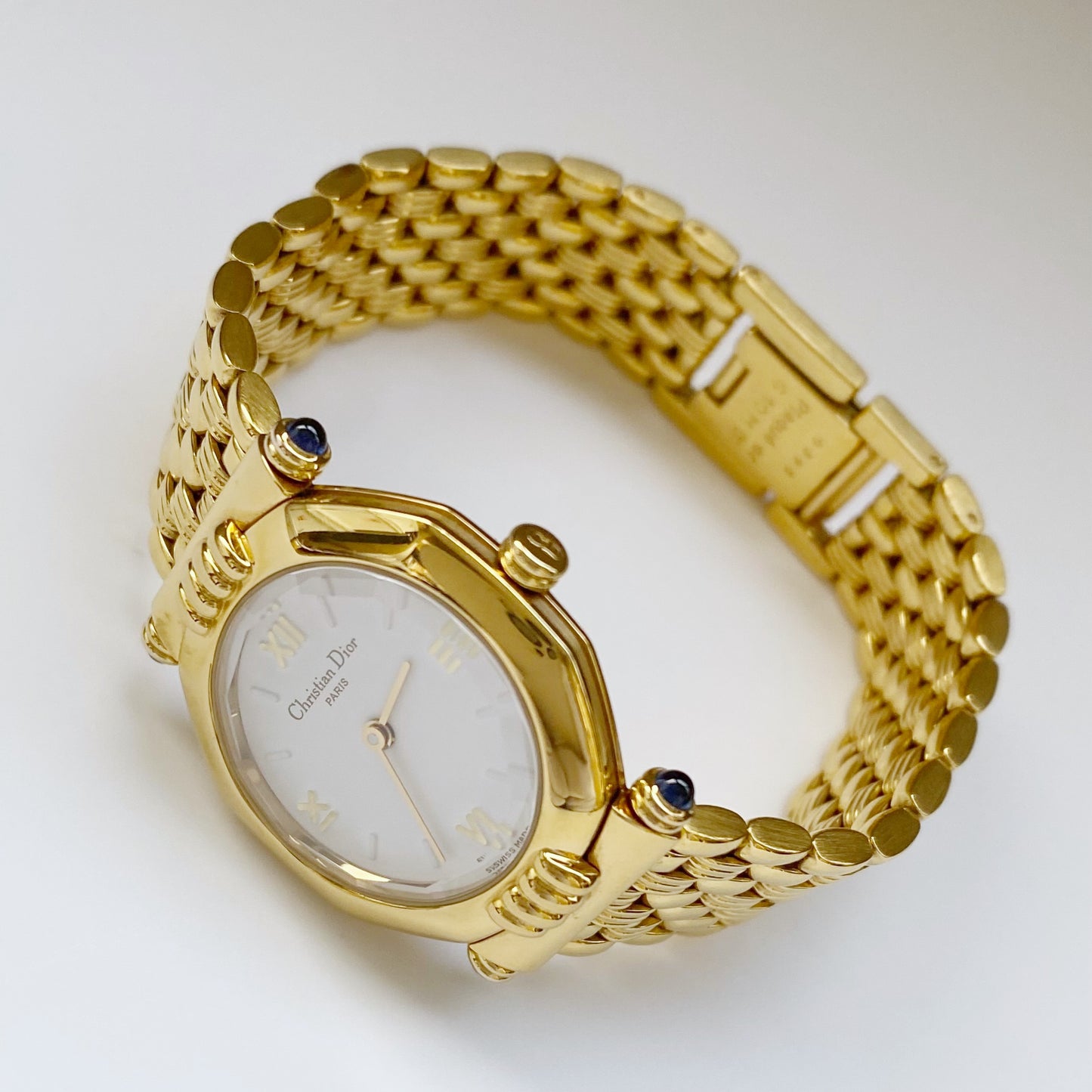 Dior 1990s Octagon Gold Plated Watch