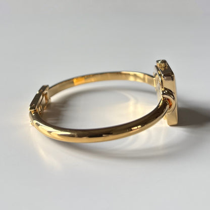 Gucci 1990s Square Dial Gold Plated Bangle Watch