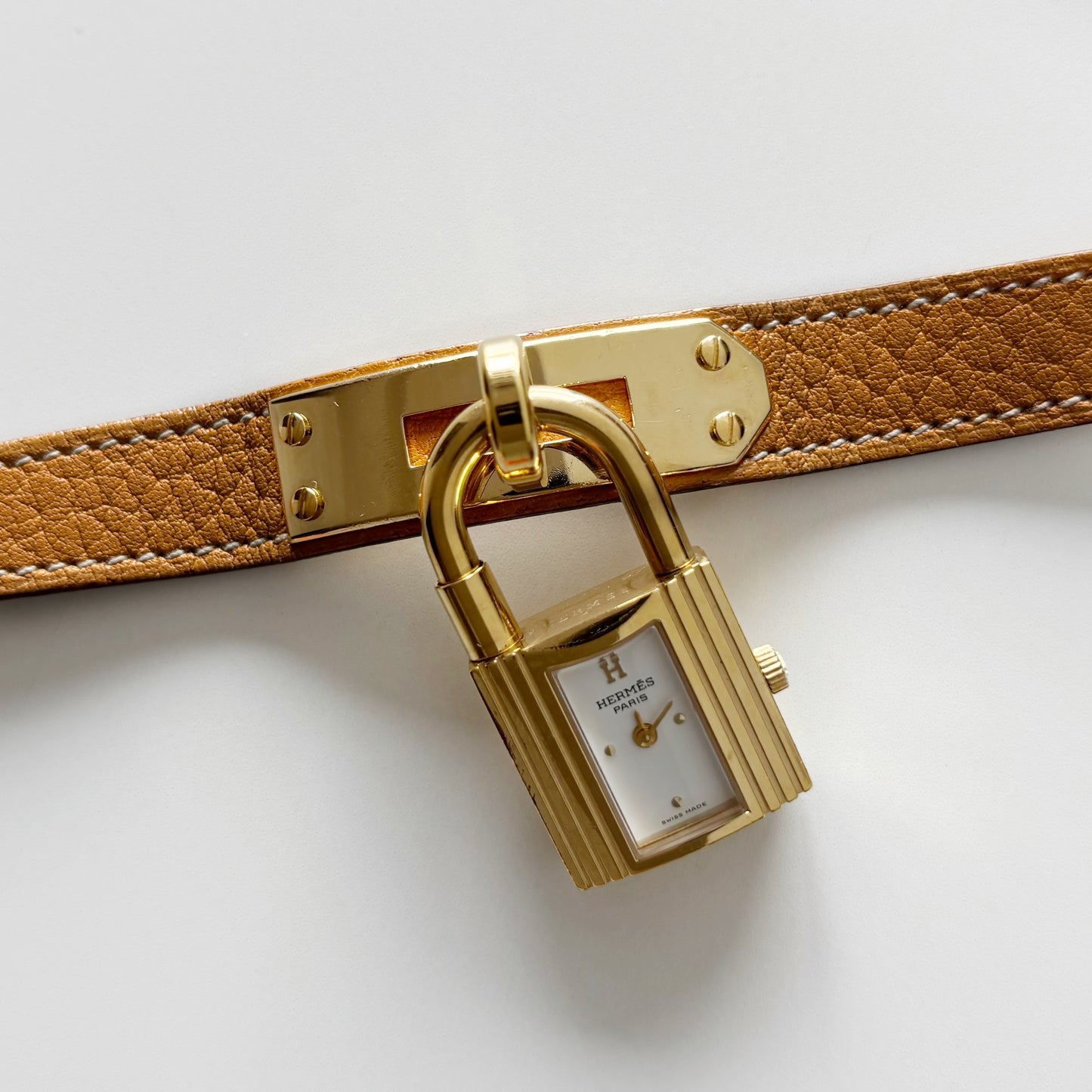 Hermes 1990s Kelly Gold Plated Watch