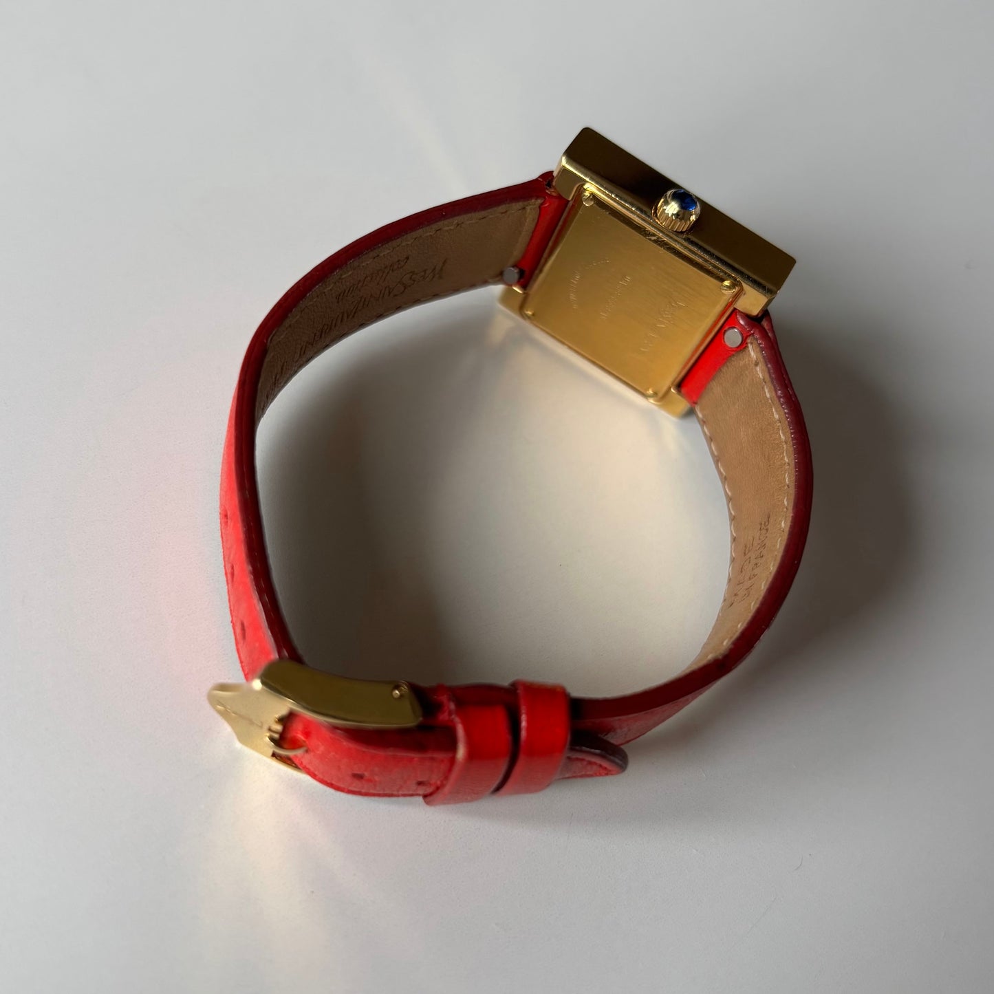 Yves Saint Laurent 1990s Square Dial Gold Plated Watch