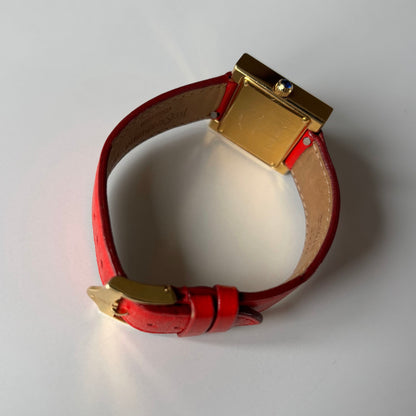 Yves Saint Laurent 1990s Square Dial Gold Plated Watch