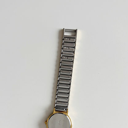 Yves Saint Laurent 1990s Round Dial Two Tone Watch