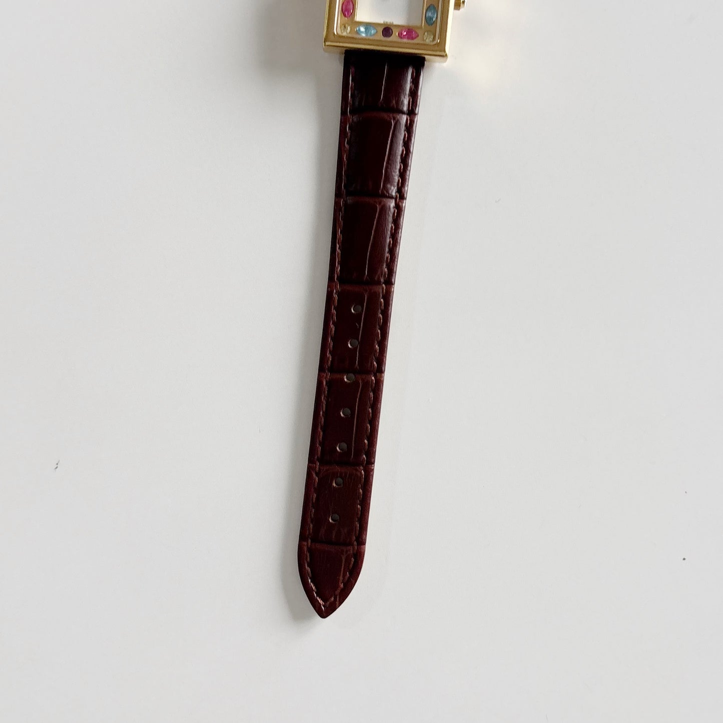 Yves Saint Laurent 1990s Square Dial Gold Plated Watch