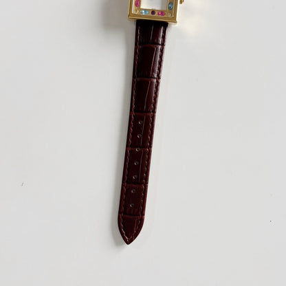 Yves Saint Laurent 1990s Square Dial Gold Plated Watch
