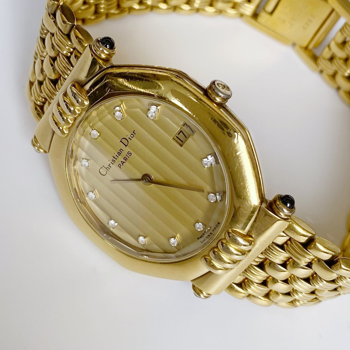 Dior 1990s Octagon Gold Plated Watch