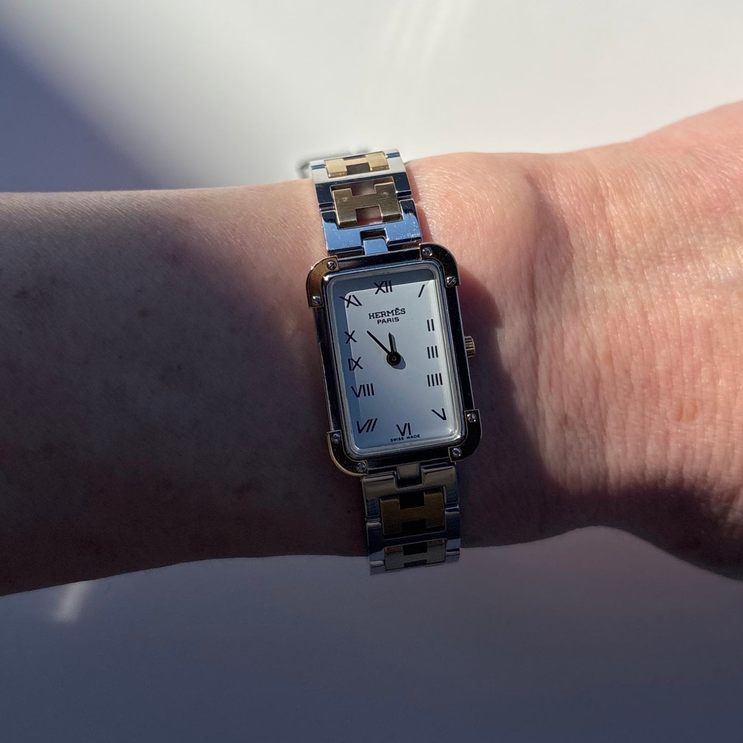 Hermes 1990s Croisier Two Tone Watch