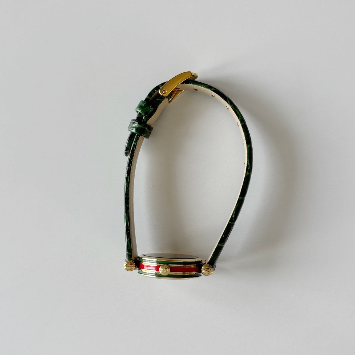 Gucci 1990s Sherry Round Dial Green Watch