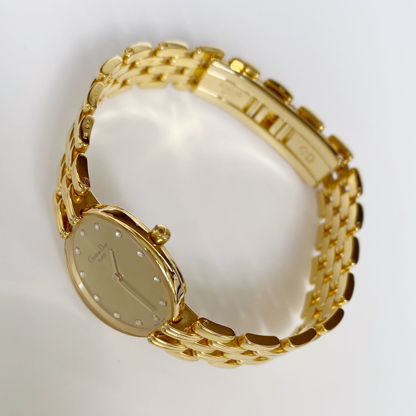 Dior 1990s Bagheera Gold Plated Round Watch