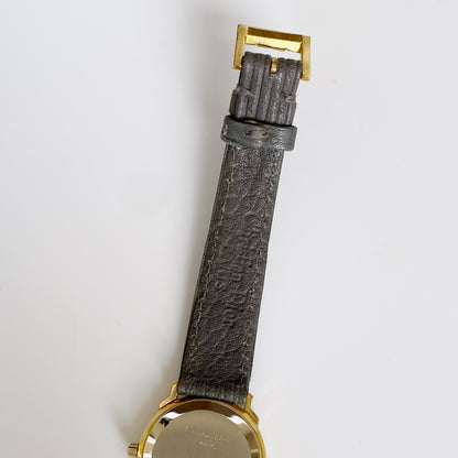 Dior 1990s Date Gold Plated Round Watch