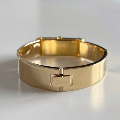 Yves Saint Laurent 1990s Rectangular Dial Gold Plated Watch