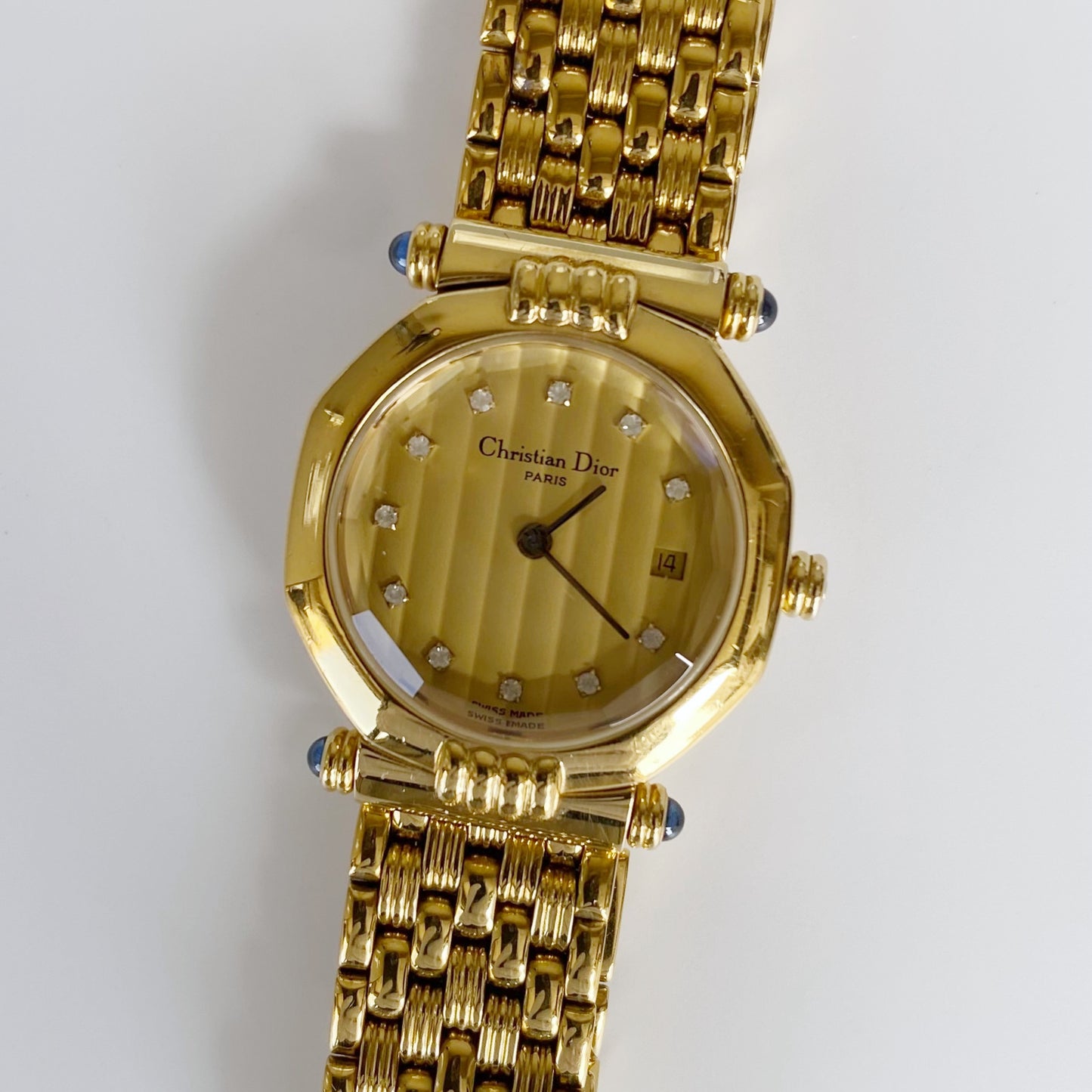 Dior 1990s Date Gold Plated Watch