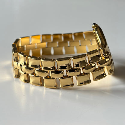 Fendi 1990s Date Round Dial Gold Plated Watch (Large)