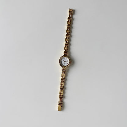 Burberry 1990s Round Dial Gold Plated Watch