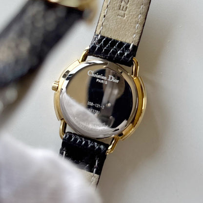 Dior 1990s Seashell Round Dial Gold Plated Watch