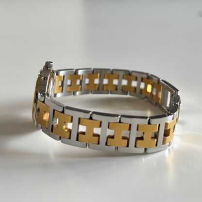 Hermes 1990s Clipper Date Two Tone Watch