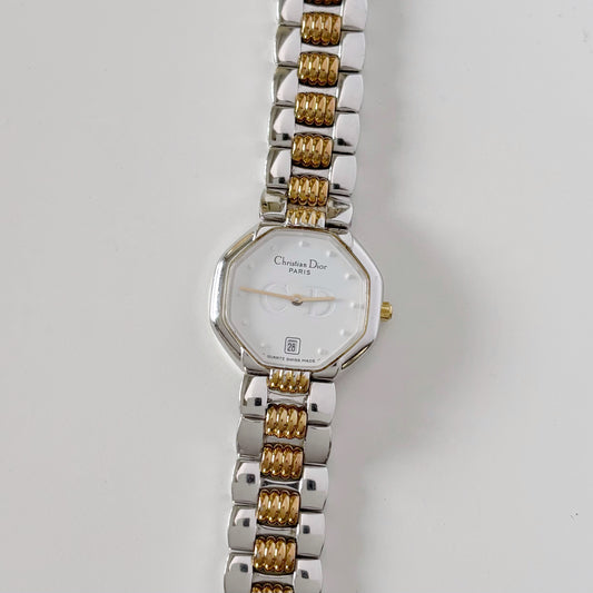 Dior 1990s Octagon Two Tone watch