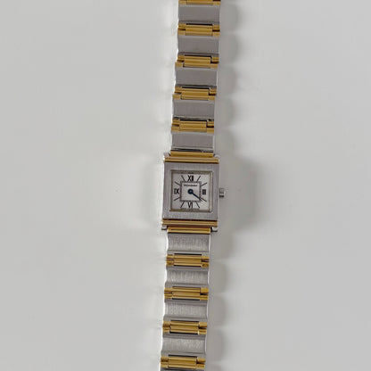 Yves Saint Laurent 1990s Square Dial Two-Tone Gold-Plated Watch