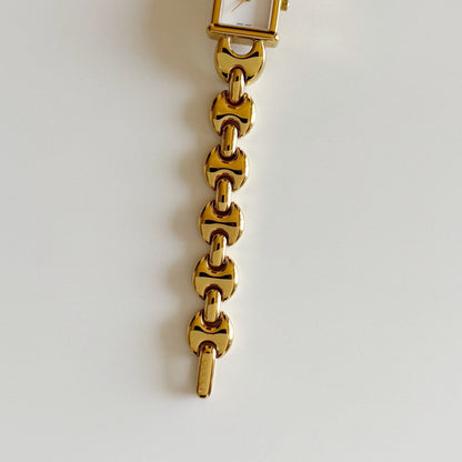 Gucci 1990s Interchangeable Strap Gold Plated Watch with 3 straps, case