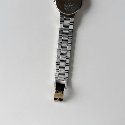 Yves Saint Laurent 1990s Round Dial Two Tone Gold Plated Watch