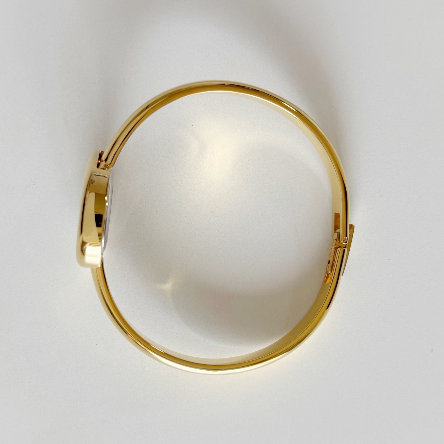 Yves Saint Laurent 1990s Heart Shaped Dial Gold Plated Bangle Watch