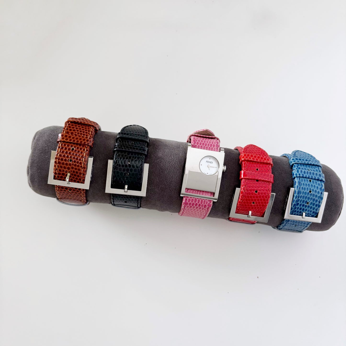 Fendi 1990s Interchangeable Belt Seashell Dial Watch