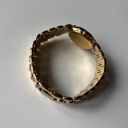 Dior 1990s Octagon Two Tone Gold Plated Watch