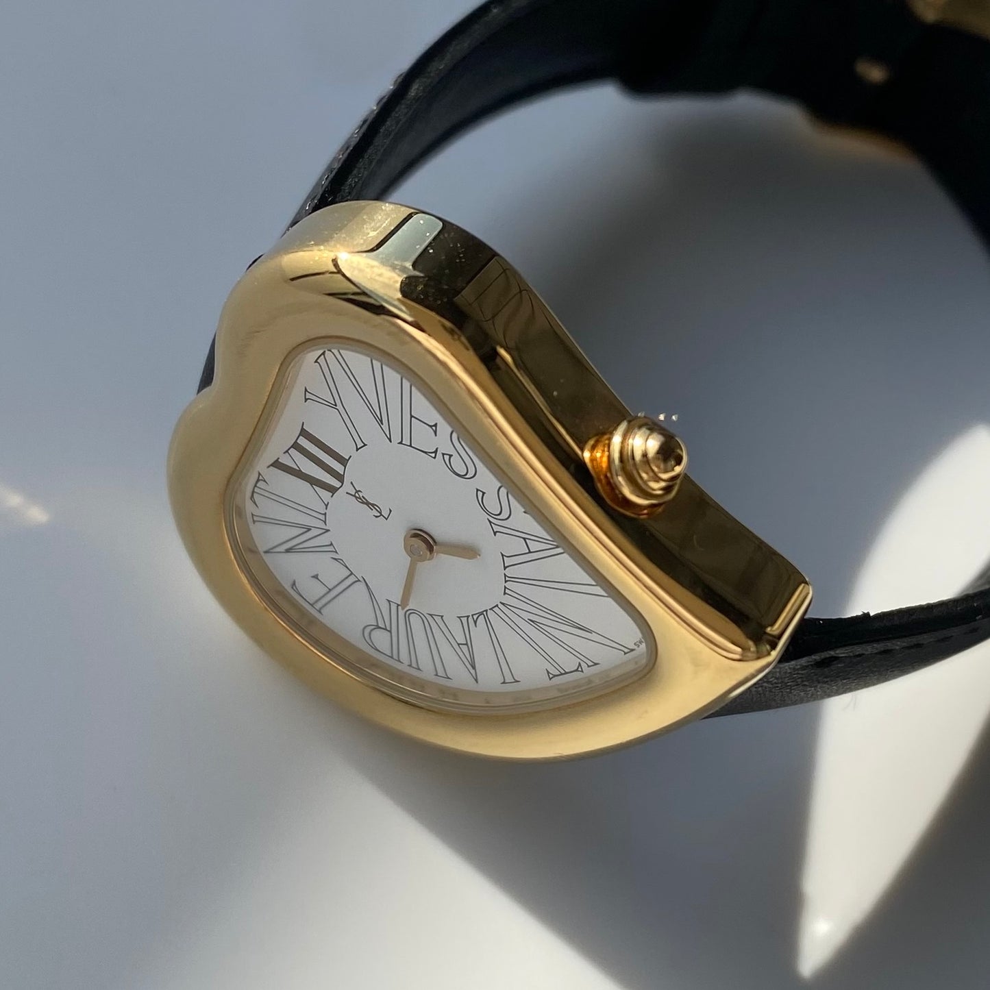 Yves Saint Laurent 1990s Heart Shaped Dial Gold Plated Watch