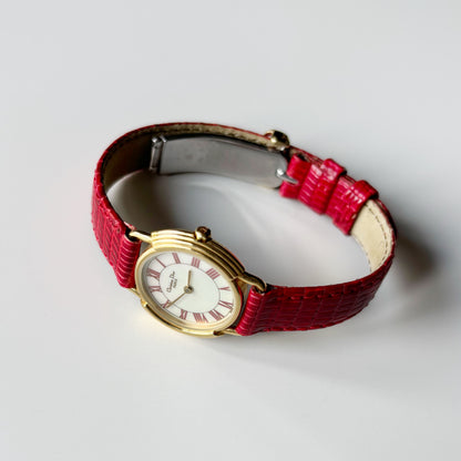 Dior 1990s Seashell Dial Gold Plated Watch