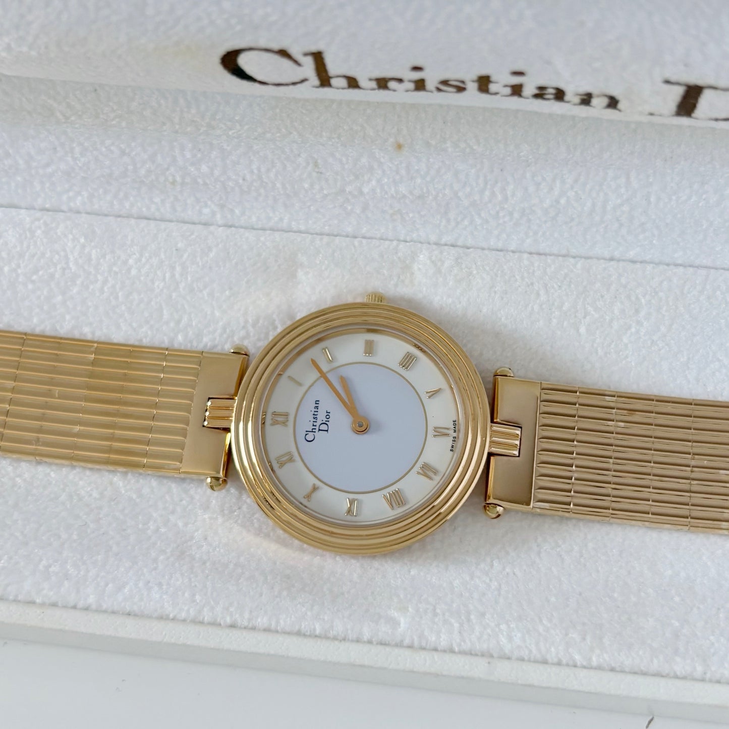 Dior 1990s Round Dial Gold Plated Watch (Large)