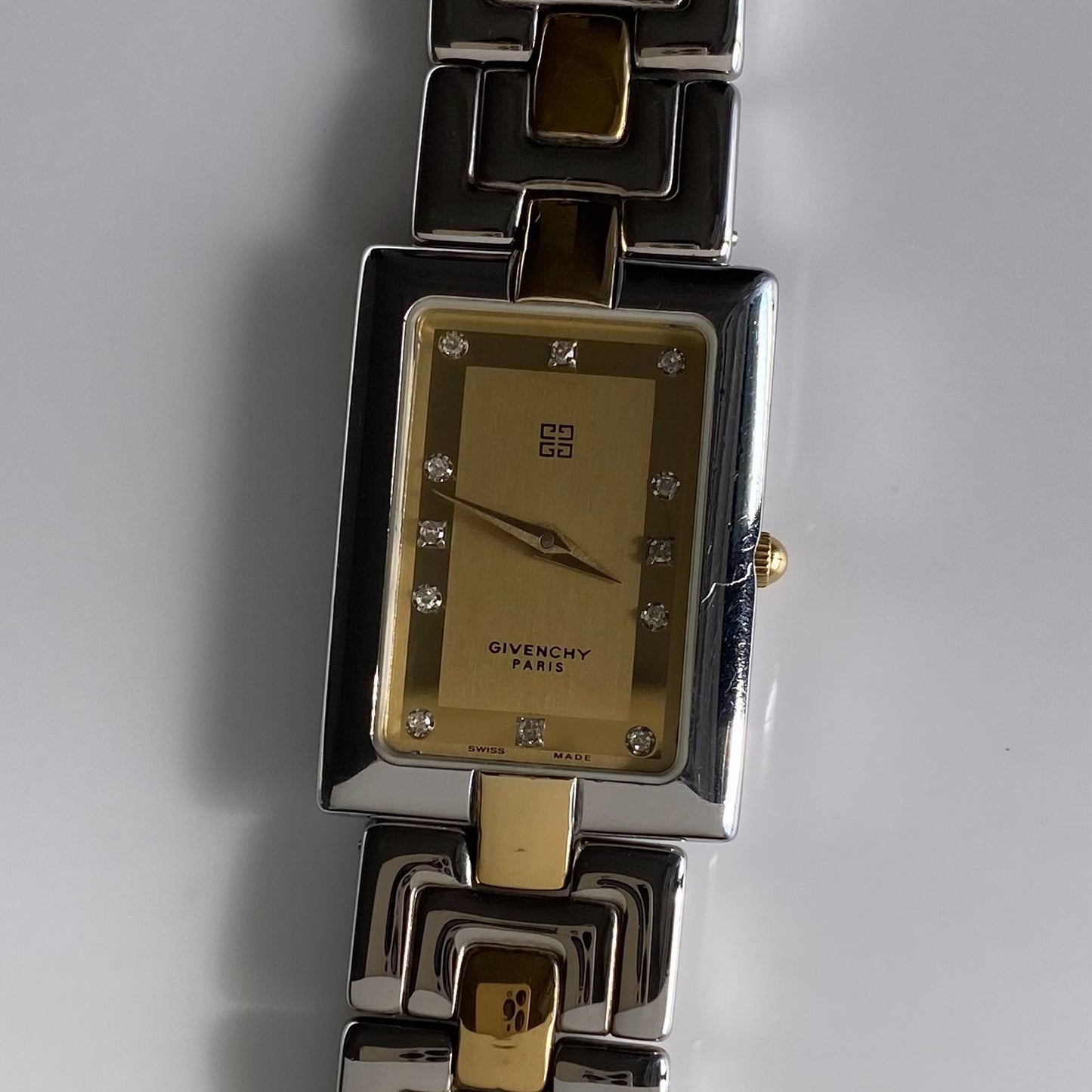 Givenchy 1990s Tank Two Tone Watch