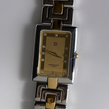 Givenchy 1990s Tank Two Tone Watch