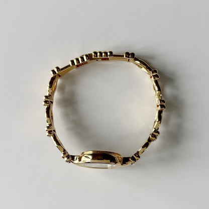 Burberry 1990s Round Dial Gold Plated Watch